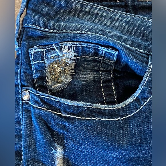 Silver Jeans Suki Surplus Plus Size Jeans Thick Stitch Embellished Flap Pockets - Picture 7 of 14